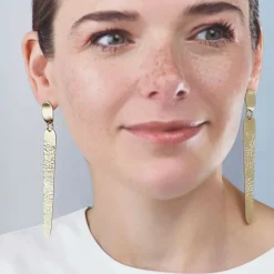 Artystyczne, długie kolczyki na sztyfcie z kolekcji Moon