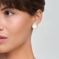 Artystyczne kolczyki w kształcie ust z masy perłowej z kolekcji Kembali