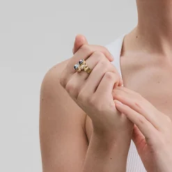 Artystyczny pierścionek z kryształami z kolekcji Soda