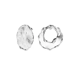 Asymetryczne srebrne kolczyki z kolekcji New Stone