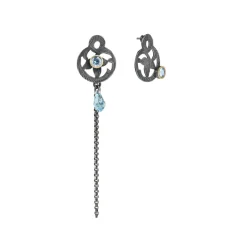 Asymetryczne, srebrne kolczyki z kolekcji Maroko