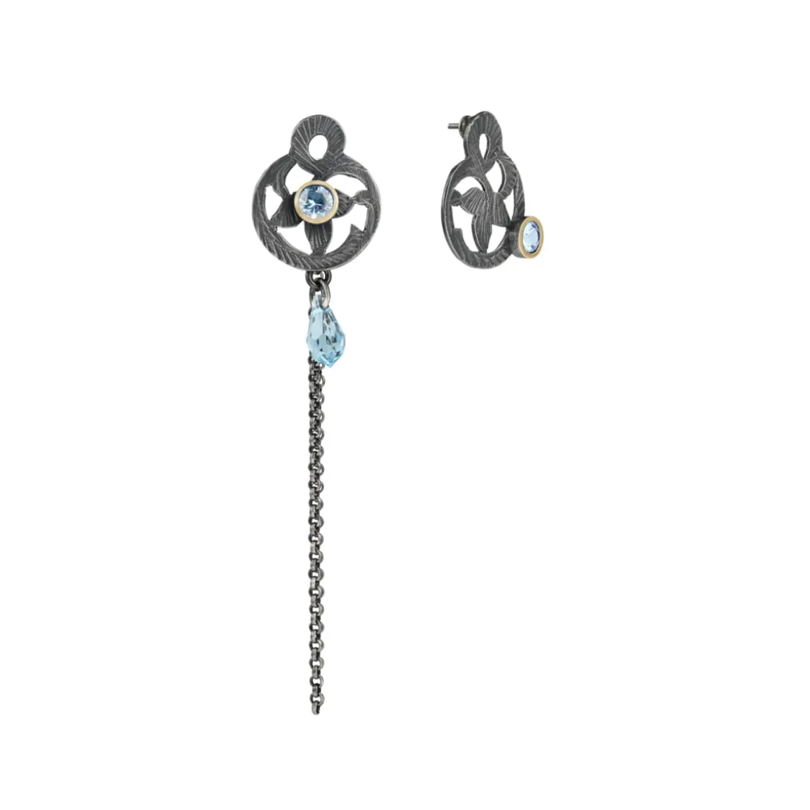 Asymetryczne, srebrne kolczyki z kolekcji Maroko