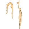 Asymetryczne, złote kolczyki z sylwetkami kobiet z kolekcji Body