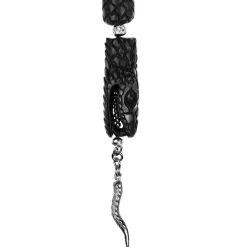 Drewniany naszyjnik ze srebrem w formie węża z kolekcji Kembali