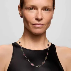 Długi naszyjnik z kolorowymi turmalinami z kolekcji Aurora