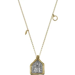 Długi pozłacany naszyjnik z ozdobną zawieszką z kolekcji Semios