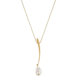 Długi, złoty naszyjnik z perłą z kolekcji Parer