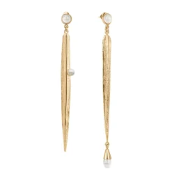 Długie, asymetryczne kolczyki z kryształem górskim z kolekcji Prato