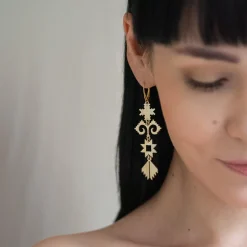 Długie, geometryczne kolczyki z kolekcji Eternal