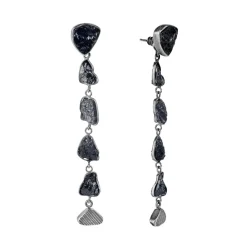 Długie kolczyki z czarnymi turmalinami z kolekcji Aurora