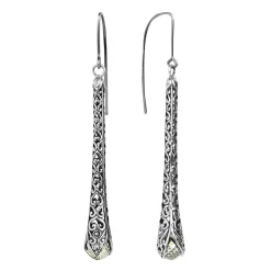 Długie, srebrne kolczyki z ametystami z kolekcji Duo