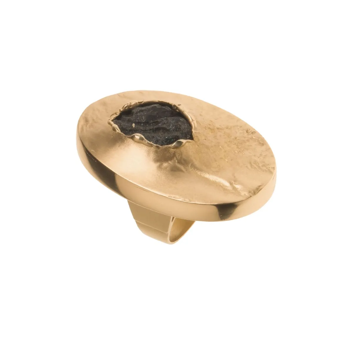 Duży, artystyczny pierścionek z syntetycznym kamieniem z kolekcji New Stone