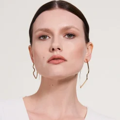 Efektowne, złote kolczyki - usta z kolekcji Body