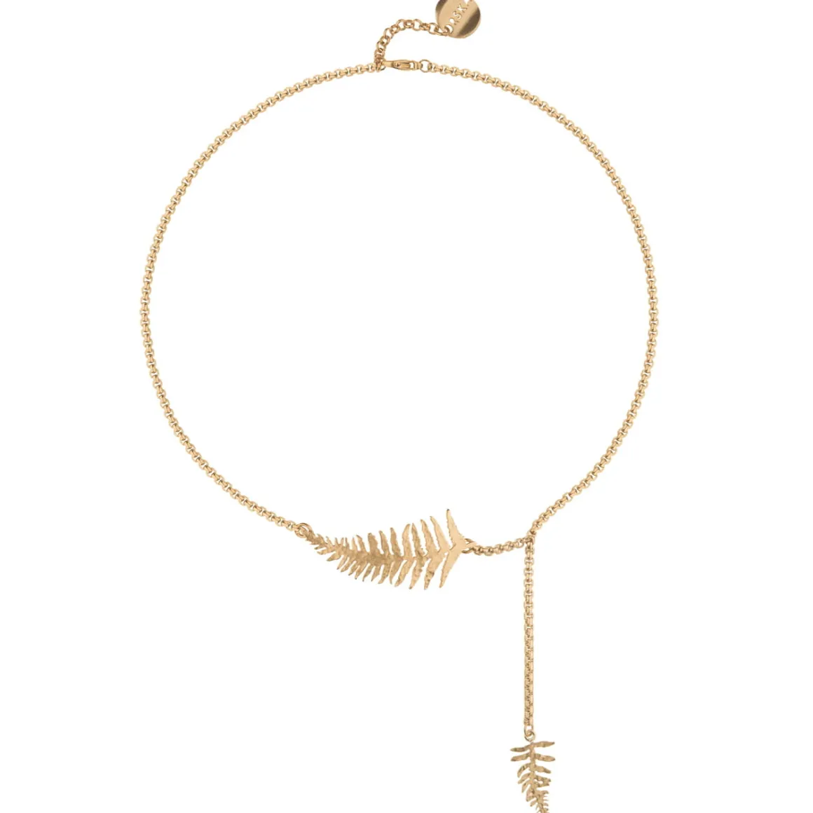 Elegancki, krótki naszyjnik z liściem paproci z kolekcji Plantis