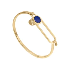 Geometryczna, pozłacana bransoletka z lapis lazuli z kolekcji Orini