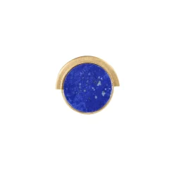 Geometryczny pierścionek na szerokiej obrączce z lapis lazuli z kolekcji Orini