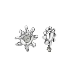 Gwiaździste, srebrne kolczyki z meteorytem z kolekcji Meteoros