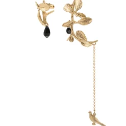 Kolczyk i nausznica z motywem roślin i kryształami z kolekcji Bery