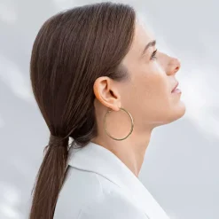 Kolczyki duże złote koła z kolekcji Machiny