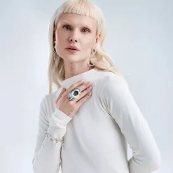 Kolczyki z nieregularnych ogniw z kolekcji New Stone