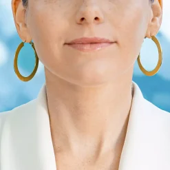 Kolczyki, złote koła z kolekcji Machiny