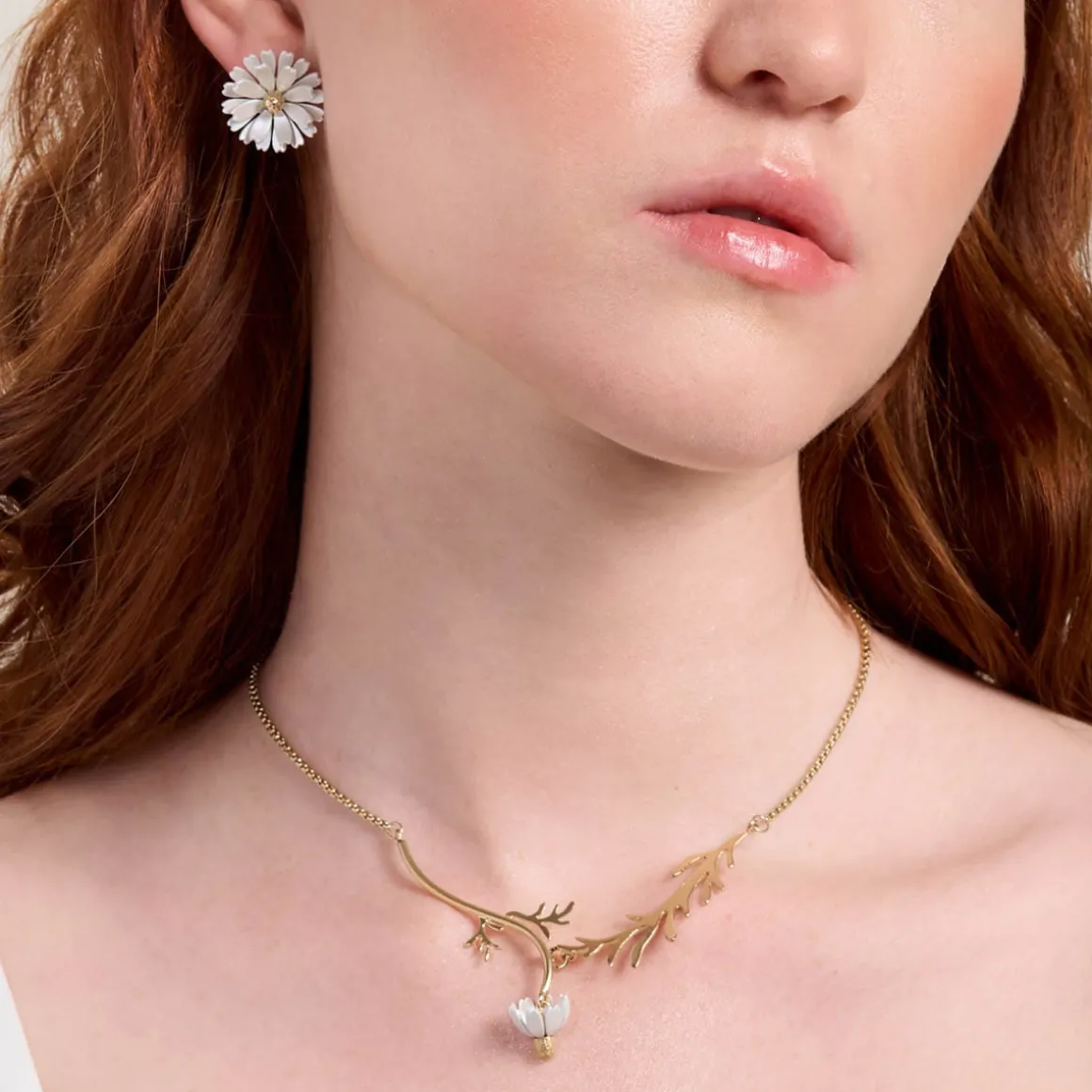 Krótki kwiatowy naszyjnik - Rumianek