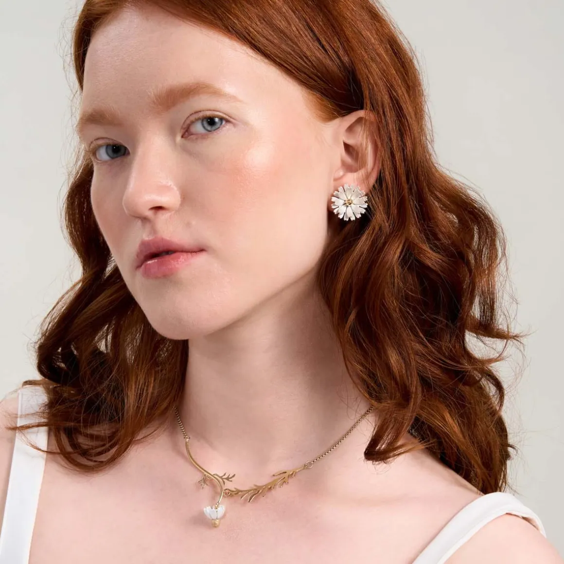 Krótki kwiatowy naszyjnik - Rumianek