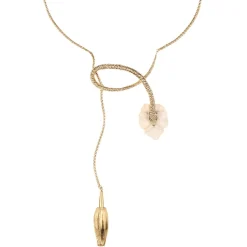 Krótki naszyjnik z rzeźbionym hibiskusem z kolekcji Kembali