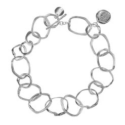 Krótki, srebrny naszyjnik z nieregularnych ogniw z kolekcji New Stone