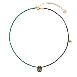 Naszyjnik z ciemną, dwustronną zawieszką z kolekcji Minakari