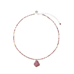 Naszyjnik z zawieszką z różowo-fioletowym turmalinem z kolekcji Aurora