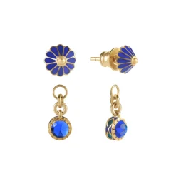 Niebieskie, wiszące kolczyki z kolekcji Minakari