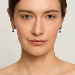 Niebieskie, wiszące kolczyki z kolekcji Minakari