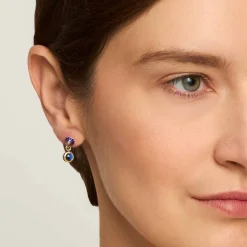 Niebieskie, wiszące kolczyki z kolekcji Minakari