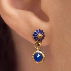 Niebieskie, wiszące kolczyki z kolekcji Minakari