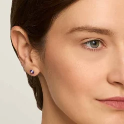 Niebieskie, wiszące kolczyki z kolekcji Minakari