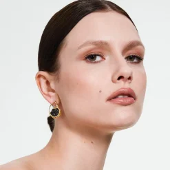 Nieregularne kolczyki z syntetycznym kamieniem z kolekcji New Stone