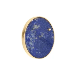 Okrągła pozłacana broszka z dużym lapis lazuli z kolekcji Orini