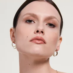 Oryginalne, złote kolczyki na sztyfcie z kolekcji New Stone