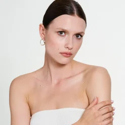 Oryginalne, złote kolczyki na sztyfcie z kolekcji New Stone