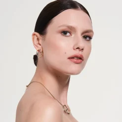 Oryginalne, złote kolczyki na sztyfcie z kolekcji New Stone