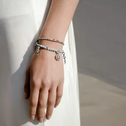 Podwójna bransoletka z niebieskimi kamieniami naturalnymi z kolekcji Maroko