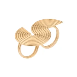 Podwójny, pozłacany pierścionek z kolekcji Holos