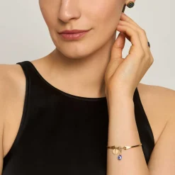 Pozłacana bransoletka z kolorową zawieszką z kolekcji Minakari