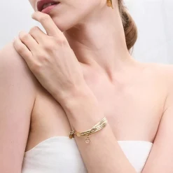 Pozłacana bransoletka z kryształem górskim z kolekcji Prato