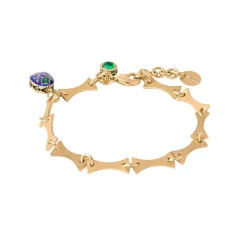 Pozłacana bransoletka z ręcznie zdobioną zawieszką z kolekcji Minakari