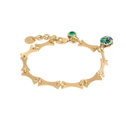 Pozłacana bransoletka z ręcznie zdobioną zawieszką z kolekcji Minakari