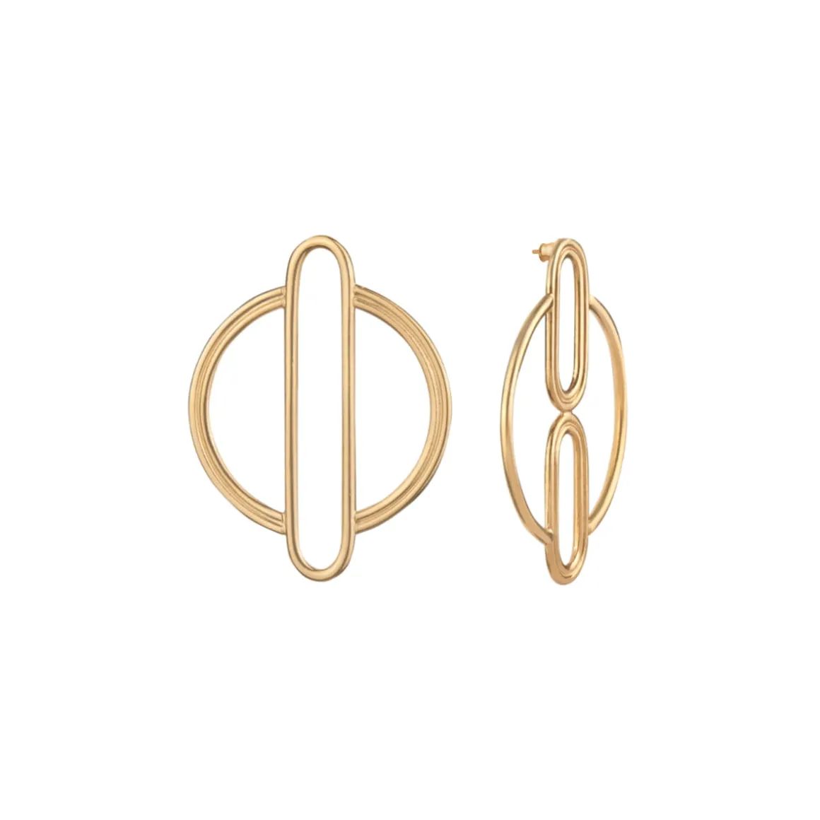 Pozłacane kolczyki koła na sztyft z kolekcji Holos