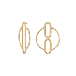 Pozłacane kolczyki koła na sztyft z kolekcji Holos