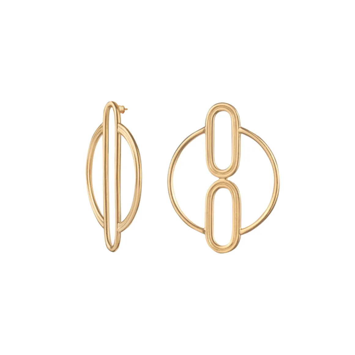 Pozłacane kolczyki koła na sztyft z kolekcji Holos